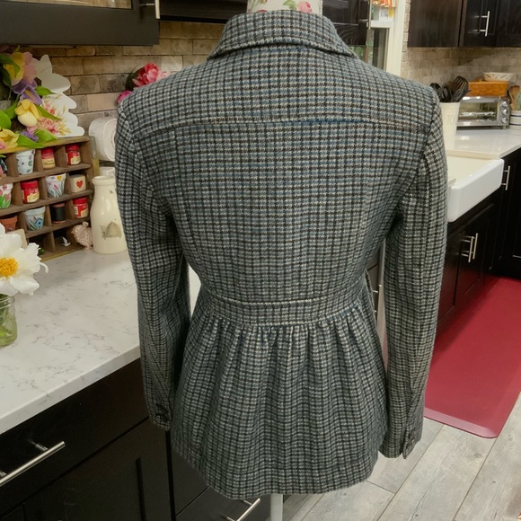 Banana Republic Womens Sz 6 Linen Wool Blend Blazer Houndstooth 
Brown Blue Tan - Picture 5 of 15